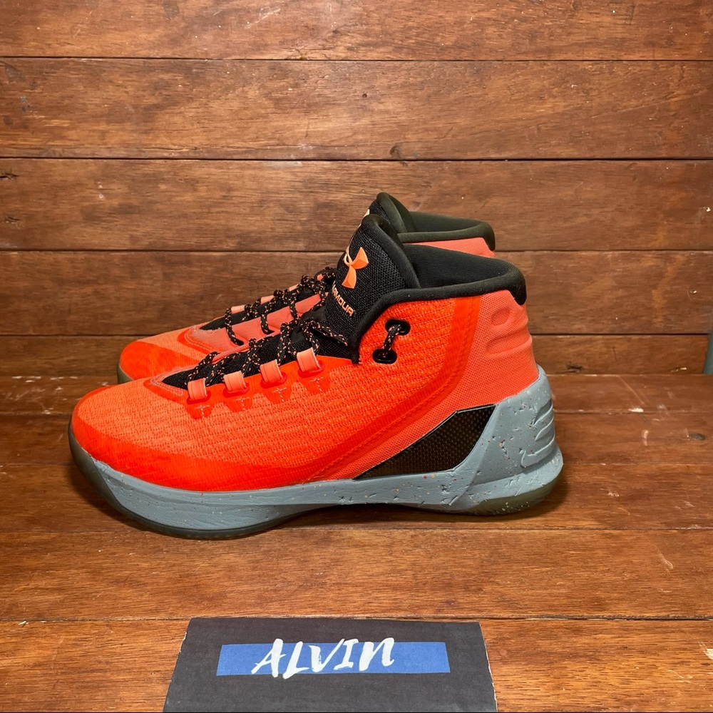 Under armour curry 3 orange grey basketball shoe men’s sz 8.5